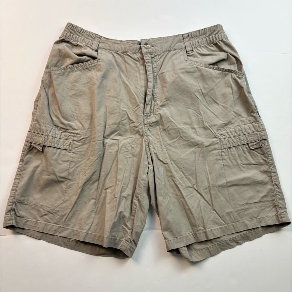 Columbia Women's Cargo Shorts Size 10 Khaki Cotton Hiking Outdoor Utility